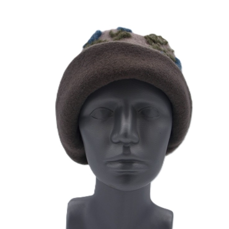 Unikat Hut Mütze Walkstoff Walk gefüttert handgefertigt beige