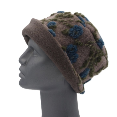Unikat Hut Mütze Walkstoff Walk gefüttert handgefertigt beige