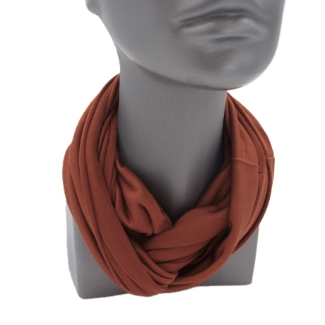 SCHLAUCHSCHAL LOOP SEIDENJERSEY 100% reine Seide braun