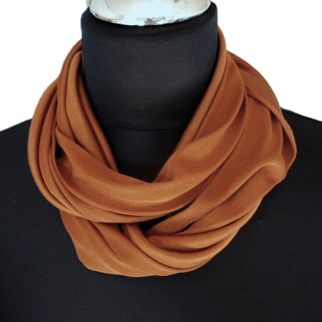 SCHLAUCHSCHAL LOOP SEIDENJERSEY 100% reine Seide braun