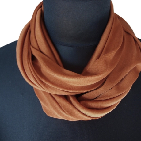 SCHLAUCHSCHAL LOOP SEIDENJERSEY 100% reine Seide braun