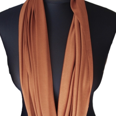 SCHLAUCHSCHAL LOOP SEIDENJERSEY 100% reine Seide braun