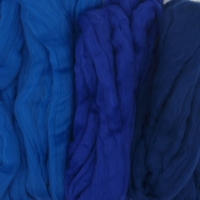 Filzwolle 220g superfeiner Merino-Kammzug Filzen 19,5mic 3x blau