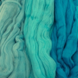 Filzwolle 210g superfeiner Merino-Kammzug Filzen 19,5mic 3xtürkis
