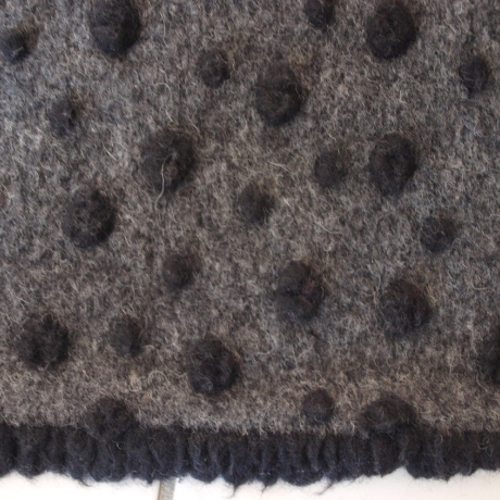 Musterwalk Kochwolle ital.Walkstoff mit erhabenem Muster Walklode