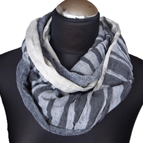 Loop Loopschal Schlauchschal grau 3 verschiedene Stoffe Unikat