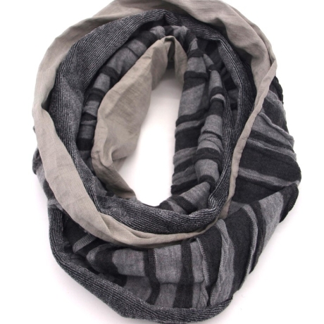Loop Loopschal Schlauchschal grau 3 verschiedene Stoffe Unikat