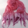 Filzschal Seide Wolle handgefärbt handgefilzt 180x45cm rosa