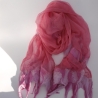 Filzschal Seide Wolle handgefärbt handgefilzt 180x45cm rosa
