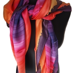Seidentuch 110x110cm handbemalt Unikat Seide Crepe Satin 12.5