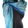 Seidentuch 110x110cm handbemalt Unikat Seide Jaquardmuster