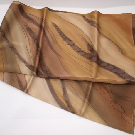 Seidentuch 110x110cm handbemalt Unikat Seide Crepe Satin 12.5