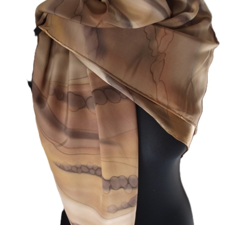 Seidentuch 110x110cm handbemalt Unikat Seide Crepe Satin 12.5