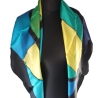 Seidentuch 110x110cm handbemalt Unikat Seide Crepe Satin 12.5