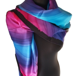 Seidentuch 110x110cm handbemalt Unikat Seide Crepe Satin 12.5