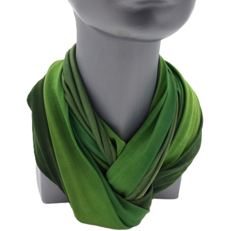 SCHLAUCHSCHAL LOOP SEIDENJERSEY 100% reine Seide Unikat Grüntöne