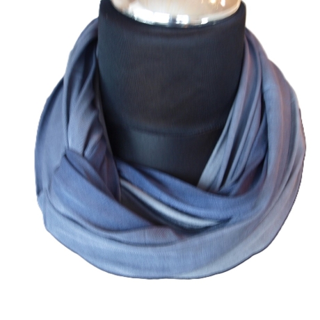 SCHLAUCHSCHAL LOOP SEIDENJERSEY 100% Seide Unikat blau-grau