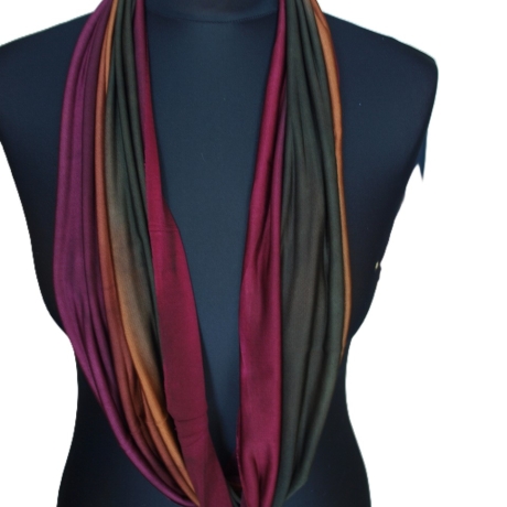 SCHLAUCHSCHAL LOOP SEIDENJERSEY 100% Seide Unikat bordeaux