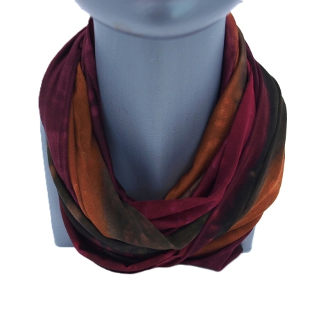 SCHLAUCHSCHAL LOOP SEIDENJERSEY 100% Seide Unikat bordeaux