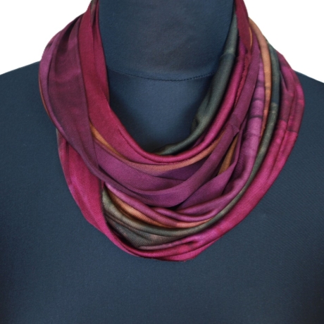 SCHLAUCHSCHAL LOOP SEIDENJERSEY 100% Seide Unikat bordeaux