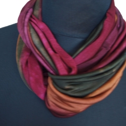 SCHLAUCHSCHAL LOOP SEIDENJERSEY 100% Seide Unikat bordeaux