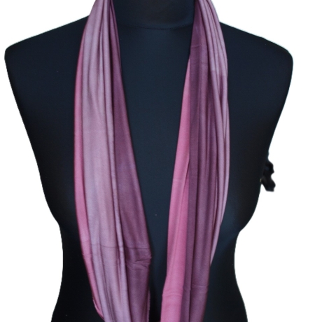 SCHLAUCHSCHAL LOOP SEIDENJERSEY 100% Seide Unikat rosa-taupe