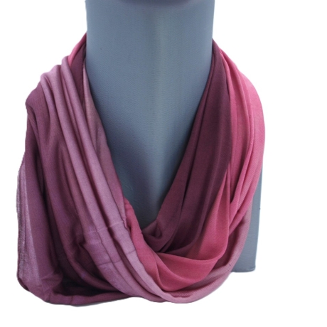 SCHLAUCHSCHAL LOOP SEIDENJERSEY 100% Seide Unikat rosa-taupe