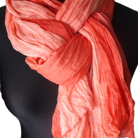 Plisseeschal Seide Chiffon handbemalt handplissiert 90x180cm