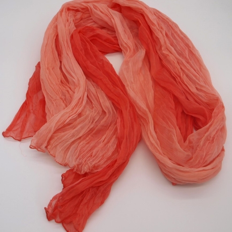 Plisseeschal Seide Chiffon handbemalt handplissiert 90x180cm