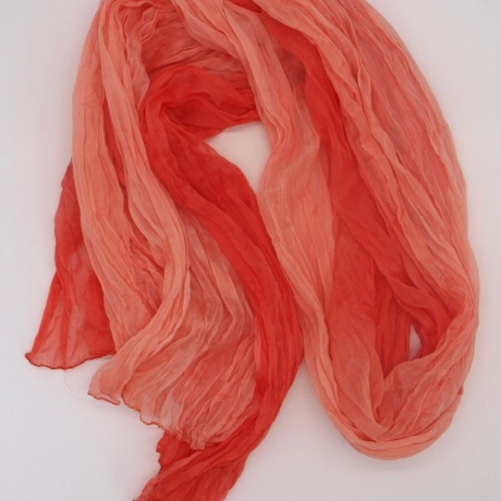 Plisseeschal Seide Chiffon handbemalt handplissiert 90x180cm