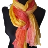 Plisseeschal Seide Chiffon handbemalt handplissiert 90x180cm