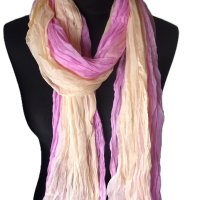 Plisseeschal Seide Chiffon handbemalt handplissiert 90x180cm