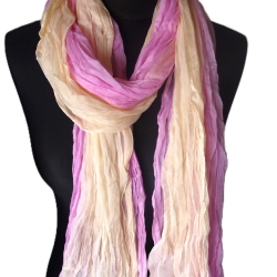 Plisseeschal Seide Chiffon handbemalt handplissiert 90x180cm