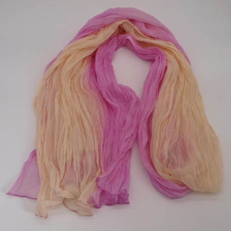 Plisseeschal Seide Chiffon handbemalt handplissiert 90x180cm