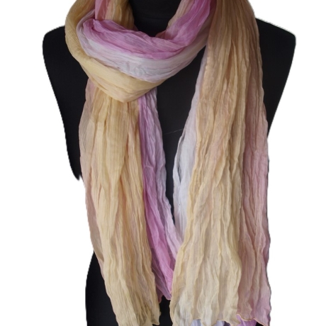 Plisseeschal Seide Chiffon handbemalt handplissiert 90x180cm