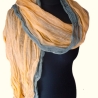 Plisseeschal Leinen handbemalt handplissiert 90x180cm 