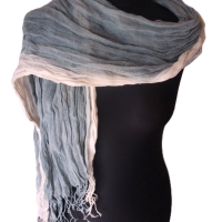 Plisseeschal Leinen handbemalt handplissiert 90x180cm 