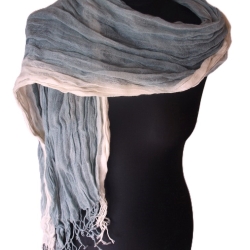 Plisseeschal Leinen handbemalt handplissiert 90x180cm 