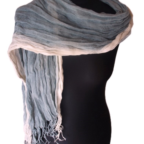 Plisseeschal Leinen handbemalt handplissiert 90x180cm 