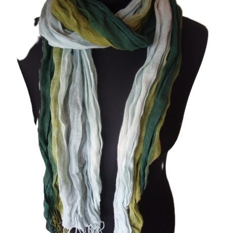 Plisseeschal Leinen handbemalt handplissiert 90x180cm 