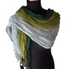 Plisseeschal Leinen handbemalt handplissiert 90x180cm 