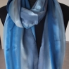 Schal Damen Seide Satin/Georgette Streifen eingewebt handbemalt