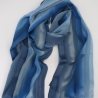 Schal Damen Seide Satin/Georgette Streifen eingewebt handbemalt