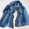 Schal Damen Seide Satin/Georgette Streifen eingewebt handbemalt