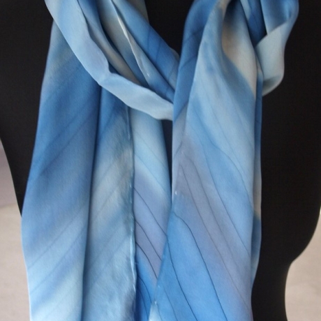 Schal Damen Seide Crepe de Chine 12 handbemalt Unikat 45x180cm