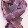 Schal Seide Crepe Georgette Streifen eingewebt handbemalt Unikat