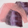 Schal Seide Crepe Georgette Streifen eingewebt handbemalt Unikat