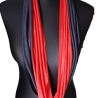 SCHLAUCHSCHAL LOOP SEIDENJERSEY 100% Seide Unikat schwarz-rot