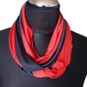 SCHLAUCHSCHAL LOOP SEIDENJERSEY 100% Seide Unikat schwarz-rot