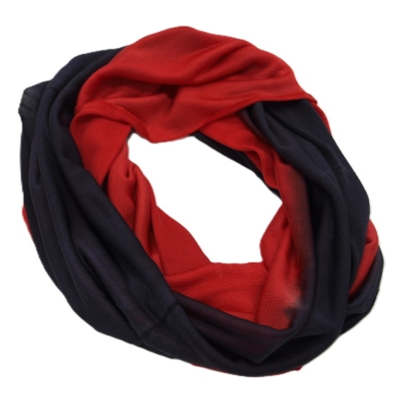 SCHLAUCHSCHAL LOOP SEIDENJERSEY 100% Seide Unikat schwarz-rot